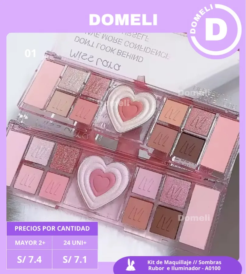 Kit de Maquillaje // Sombras Rubor e Iluminador